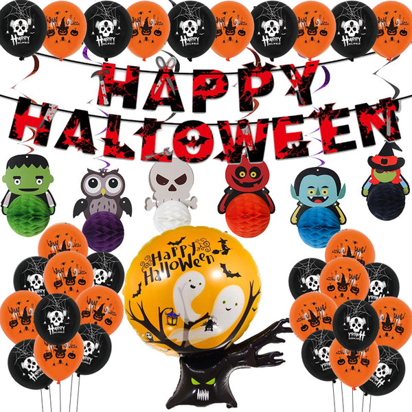 2022 Halloween party bannner Balloons pumpkin Decorations Halloween Day Party Supplies Decorations