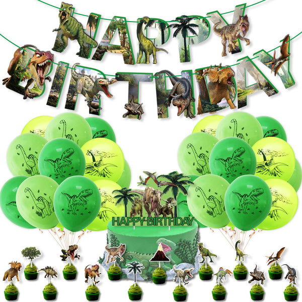 Dinosaur Party Decorations Balloons Set Banners Kids Birthday Party Favors Baby Shower Jungle Animal Theme Party Supplies