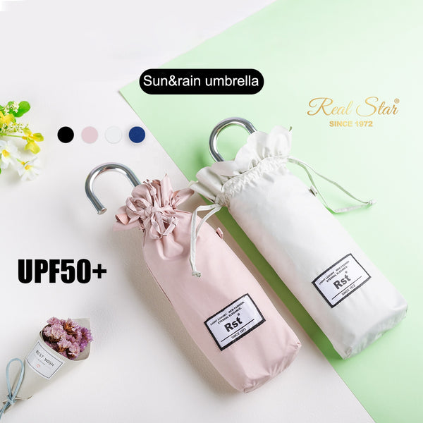 3 fold light and small pencil umbrella for Japan market color coating fabric sun protect hook umbrella